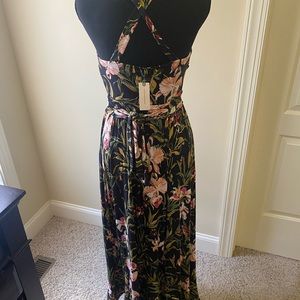 Black motif maxi dress, New with tags!